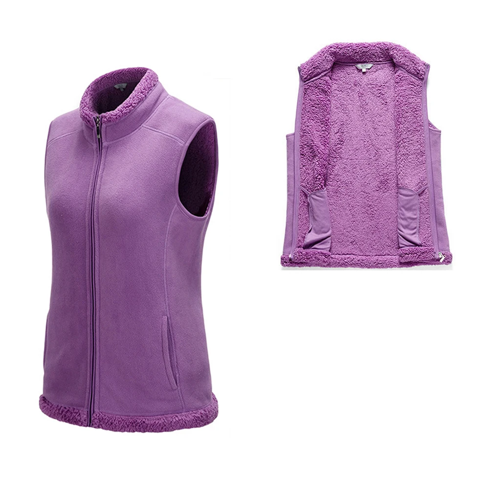Для женщин Повседневное флисовый жилет куртка без рукавов на молнии Bodywarmer