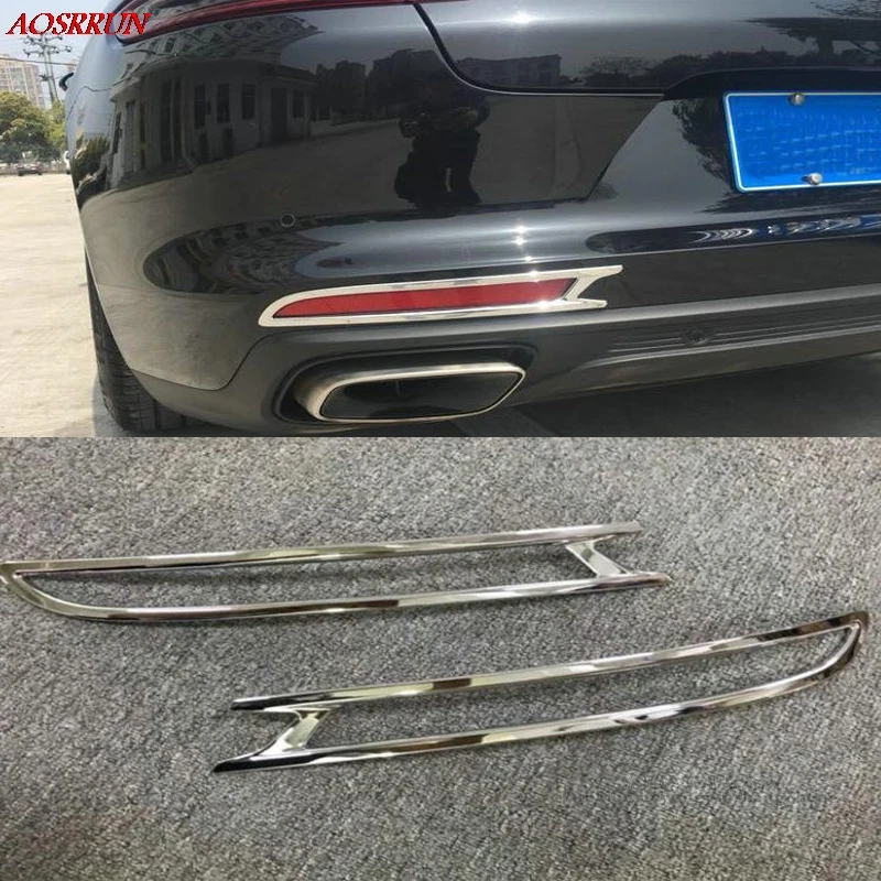 

Accessories For Porsche Panamera Second generation 971 Chassis G2 Rear Bumper Fog Lamp Light Molding Cover Kit Trim car styling