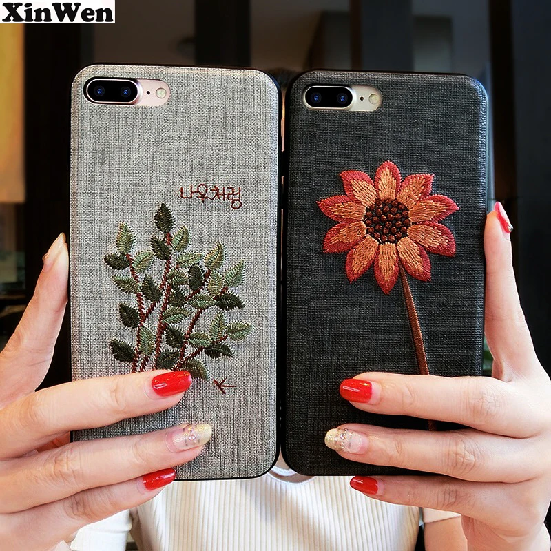 XinWen роскошный 3d цветок pc чехол-лента на заднюю панель для iphone 6 6s plus 6plus s