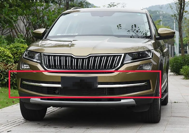 Для Skoda Kodiaq нержавеющая сталь пластик хромированный передняя головка решетка аксессуары для гоночного гриля наклейка отделка 2 шт