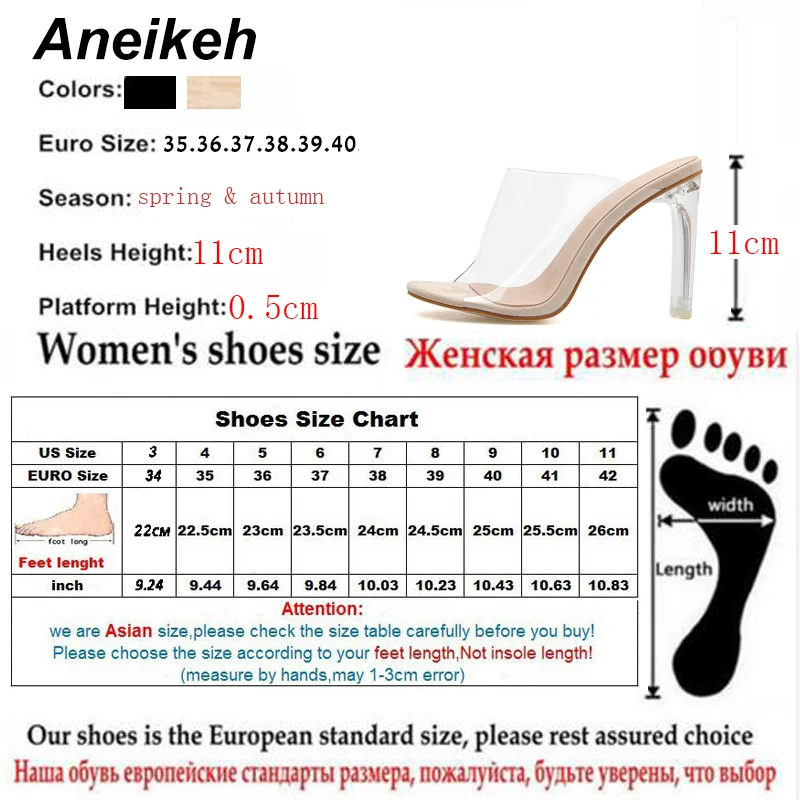 Aneikeh 2021 ПУ весна/осень модные однотонные прозрачные туфли-лодочки для женщин на