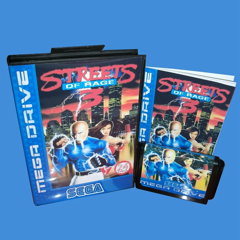 Улицы ярости 3 с коробкой и руководством 16bit MD карточная игра для Sega игры Mega Drive