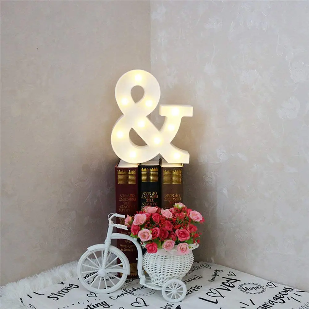 Ampersand символ маркиза буквенный свет Алфавит светящийся знак для свадьбы дома