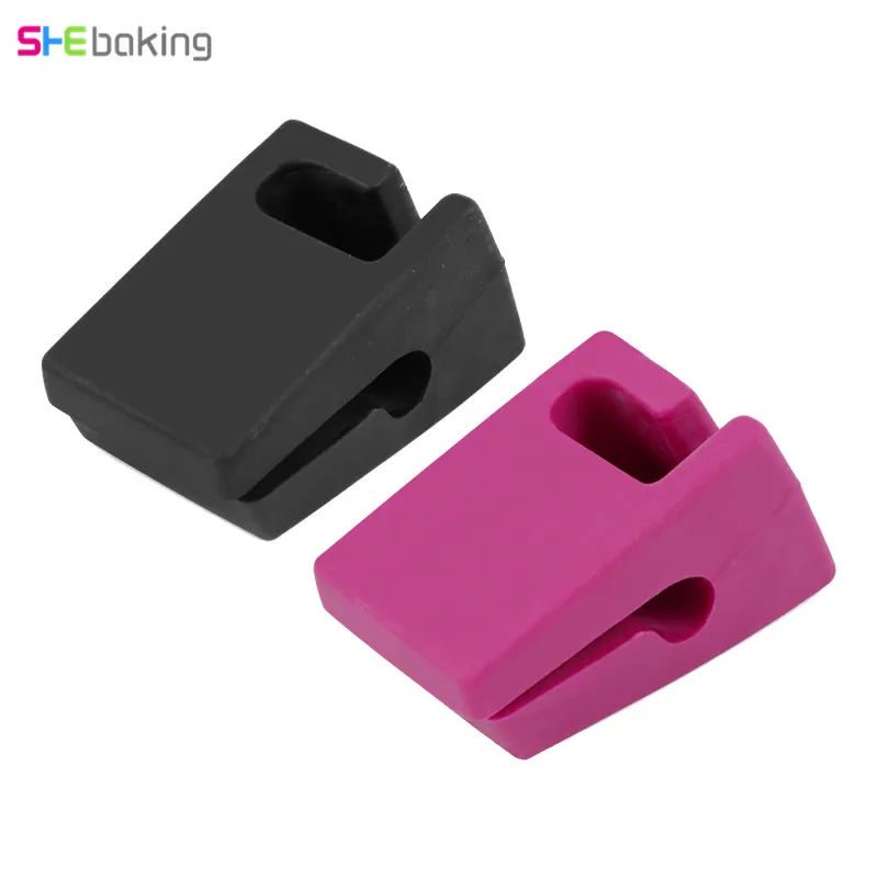Shebaking 1pc Silicone Spoon Clip Rest Kitchen Pot Cover Holder Organizer Heat Resistant Spatula Rack Stand Cooking Tool