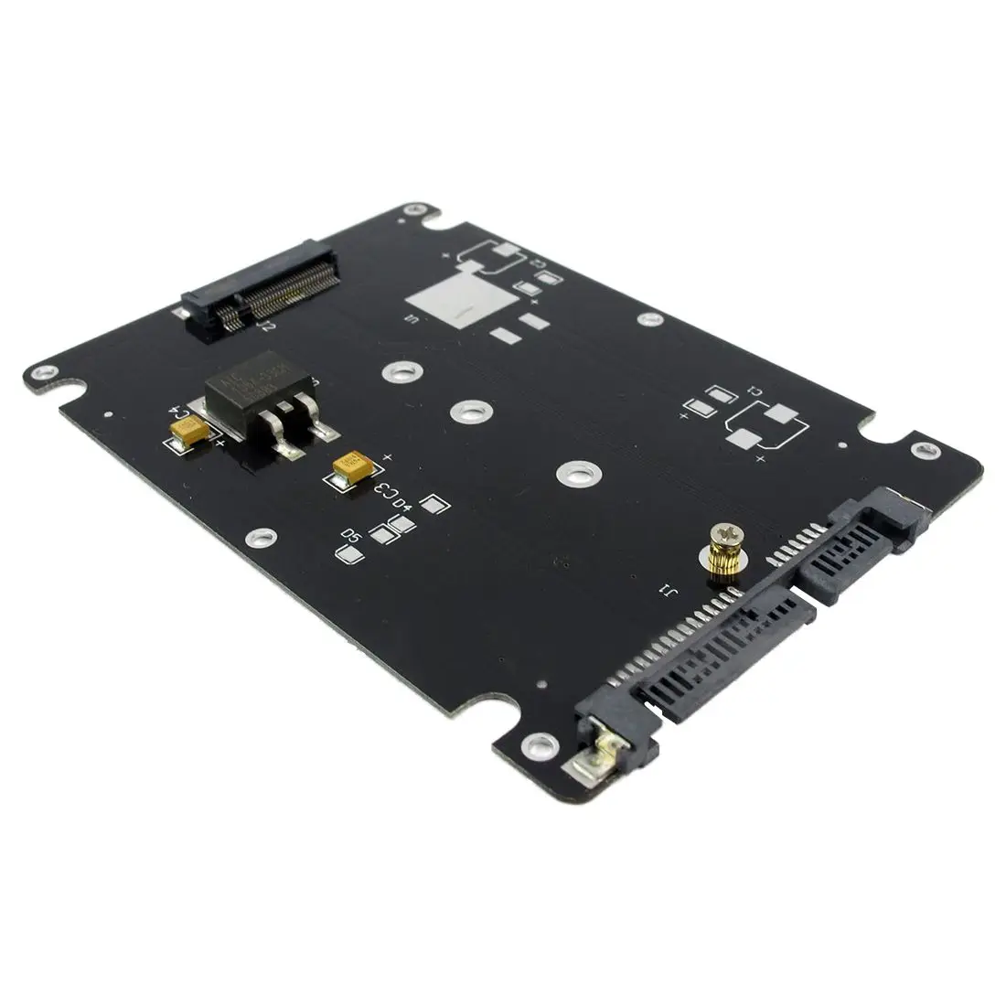 Топ черный B + M ключ гнездо 2 M.2 NGFF (SATA) SSD до 5 SATA адаптер карта с чехлом|Кабели для