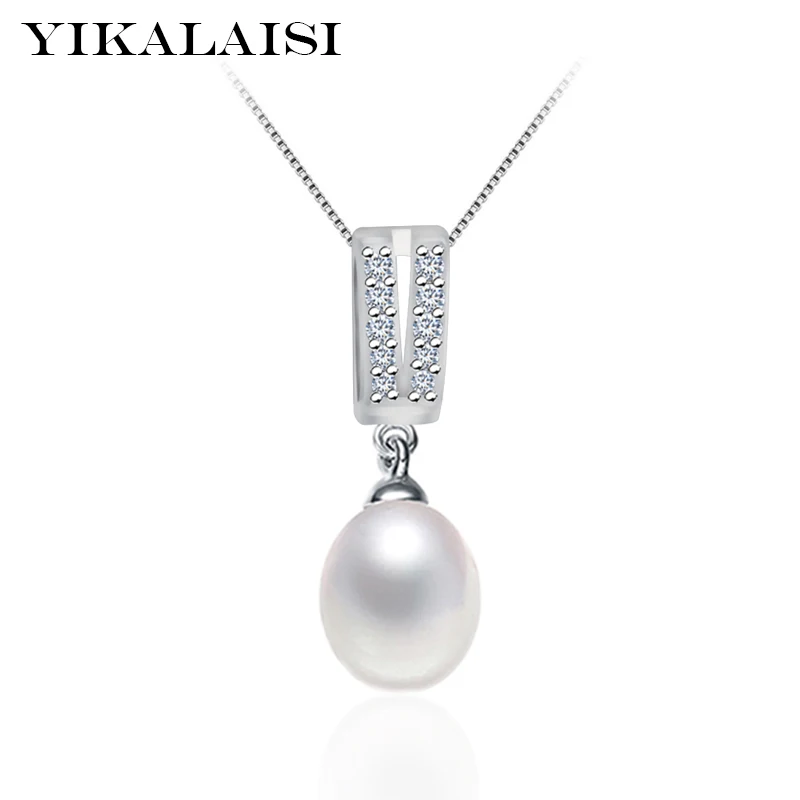 

YIKALAISI 925 sterling silver jewelry fashion 100% natural freshwater 8-9mm pearl jewelry necklace pendant for women gift