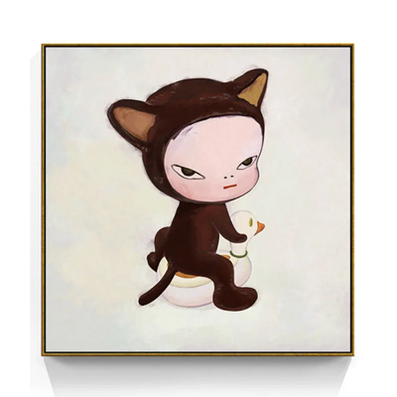Big Head Dolls Child Rich Expression Eyes Lovely Sofa Background Wall Study Art Picture Canvas Posters for Home Decoration | Дом и сад