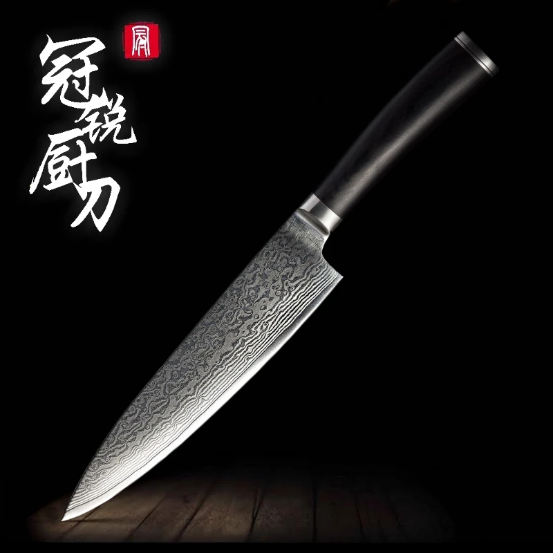 GRANDSHARP дамасский поварской нож кухонные ножи японский vg10 нож сантоку из дамасской стали для очистки мяса филе овощные инструменты для приготовления пищи