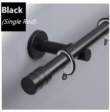 Black(single) Горячая Распродажа, двойной стержень, высокое качество, Римский карниз для штор, индивидуальная длина,(Diamter-19mm, толщина: 0,8 мм - Цвет: Black(single)