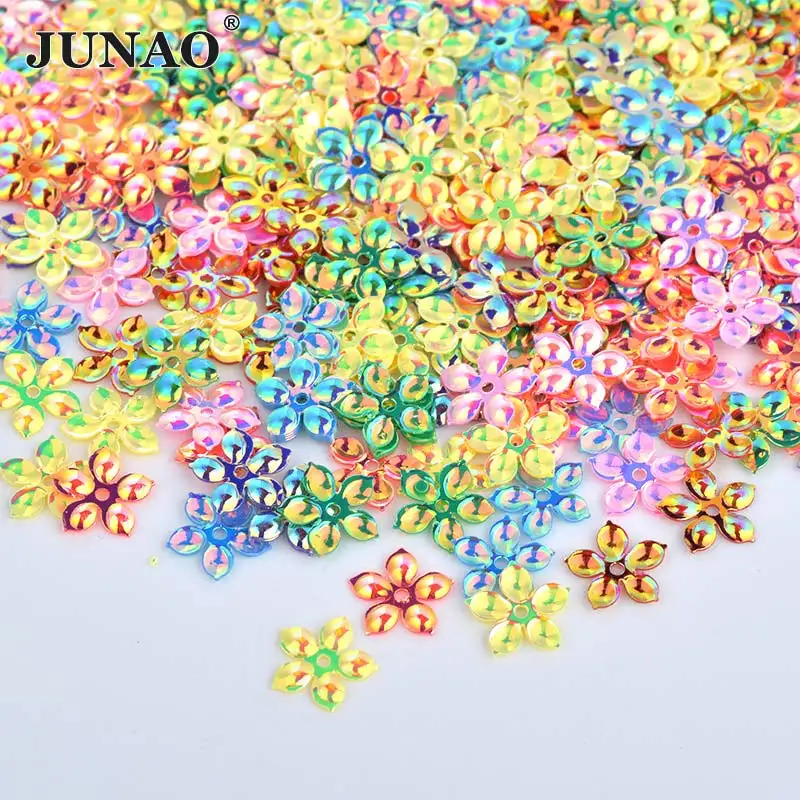 JUNAO 20*23 мм смешанный AB Цвет Бабочка с блестками шитье свободные пайетки для одежды