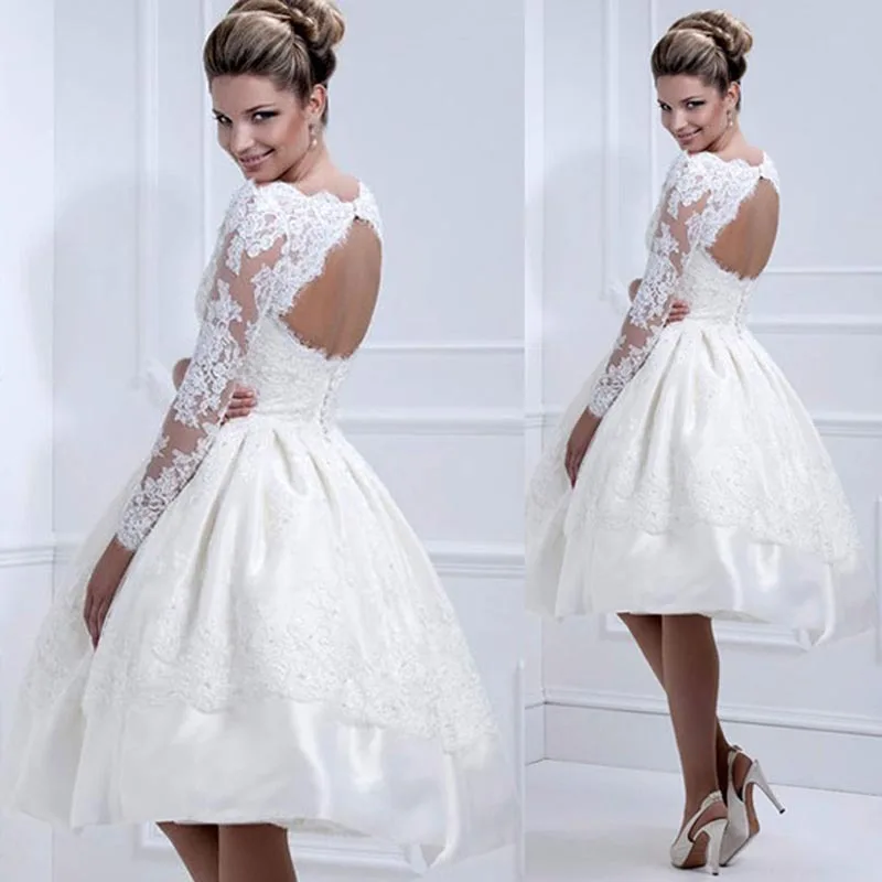 Готическое открытое милое белое кружевное платье для невесты с открытой спиной