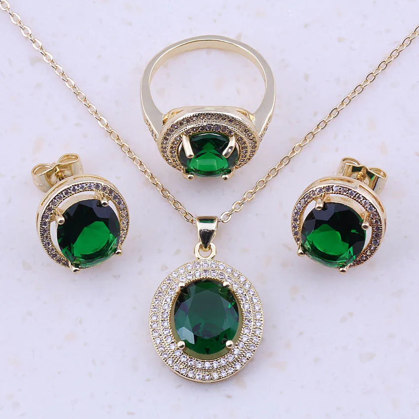 Vesplendent зеленый искусственный изумруд кубический циркон золотой цвет модные