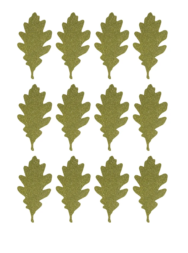 1 9x3 8 см стикер с золотым блеском в виде листьев дуба|labels|label labellabel sticker |
