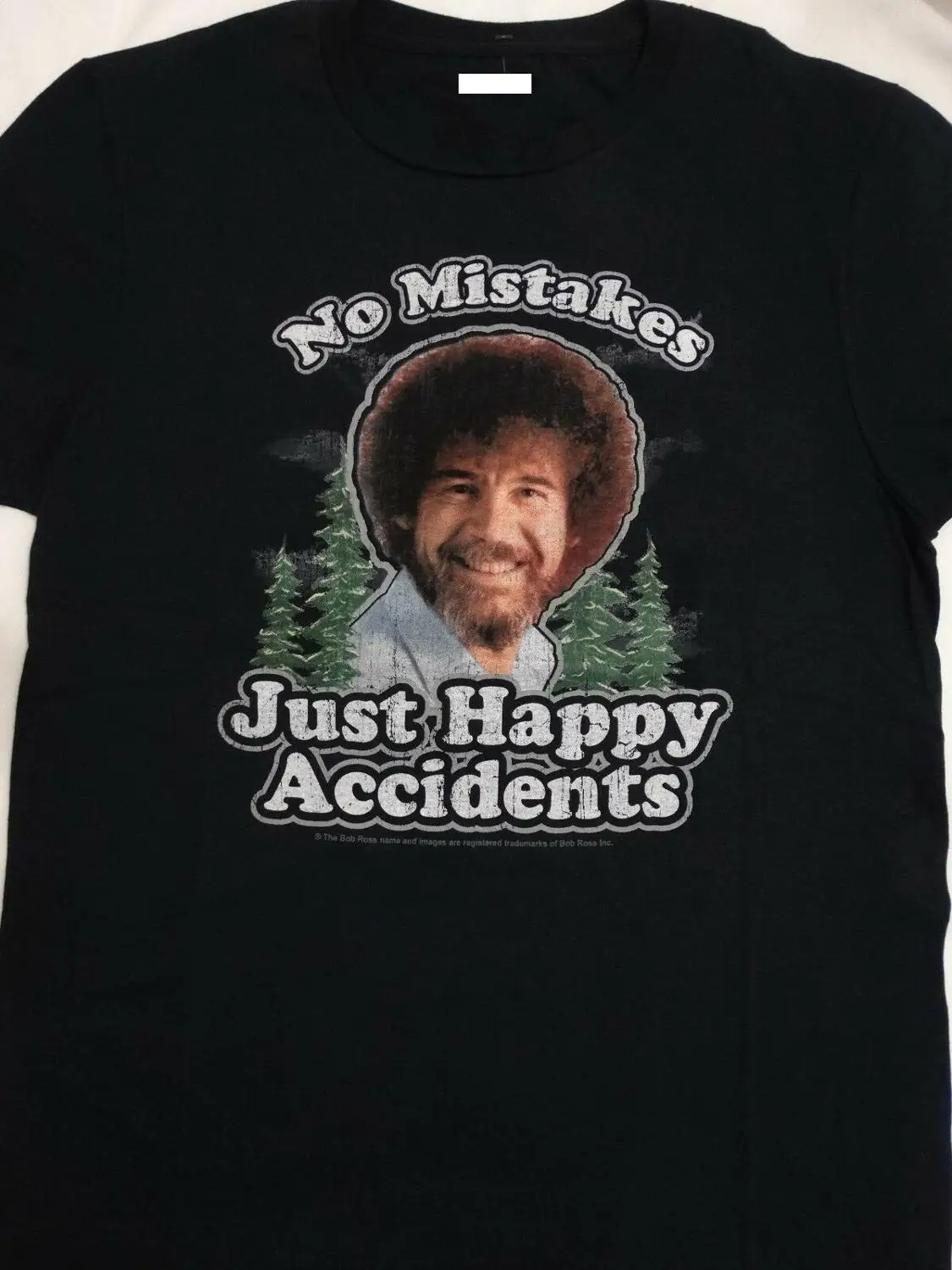 Bob Ross Artist без ошибок просто счастливые несчастные случаи радость футболка с