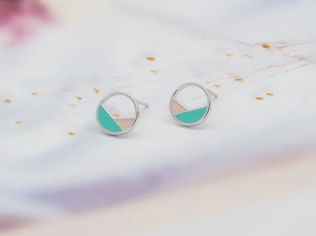 Женские серьги пусеты геометрические большие 8 мм|female earrings|ear studsbig ears |