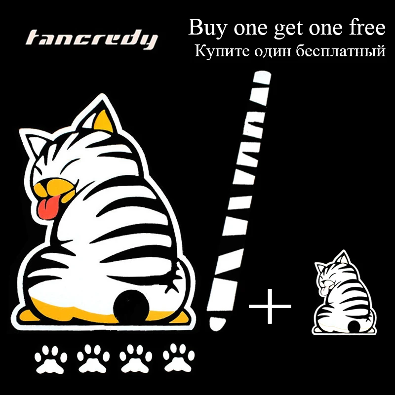 Tancredy Cartoon Funny Moving Tail Cat Stickers Reflective Car and Deacals Window Wiper Decals Rear Windshield Sticker|stickers snoopy|sticker