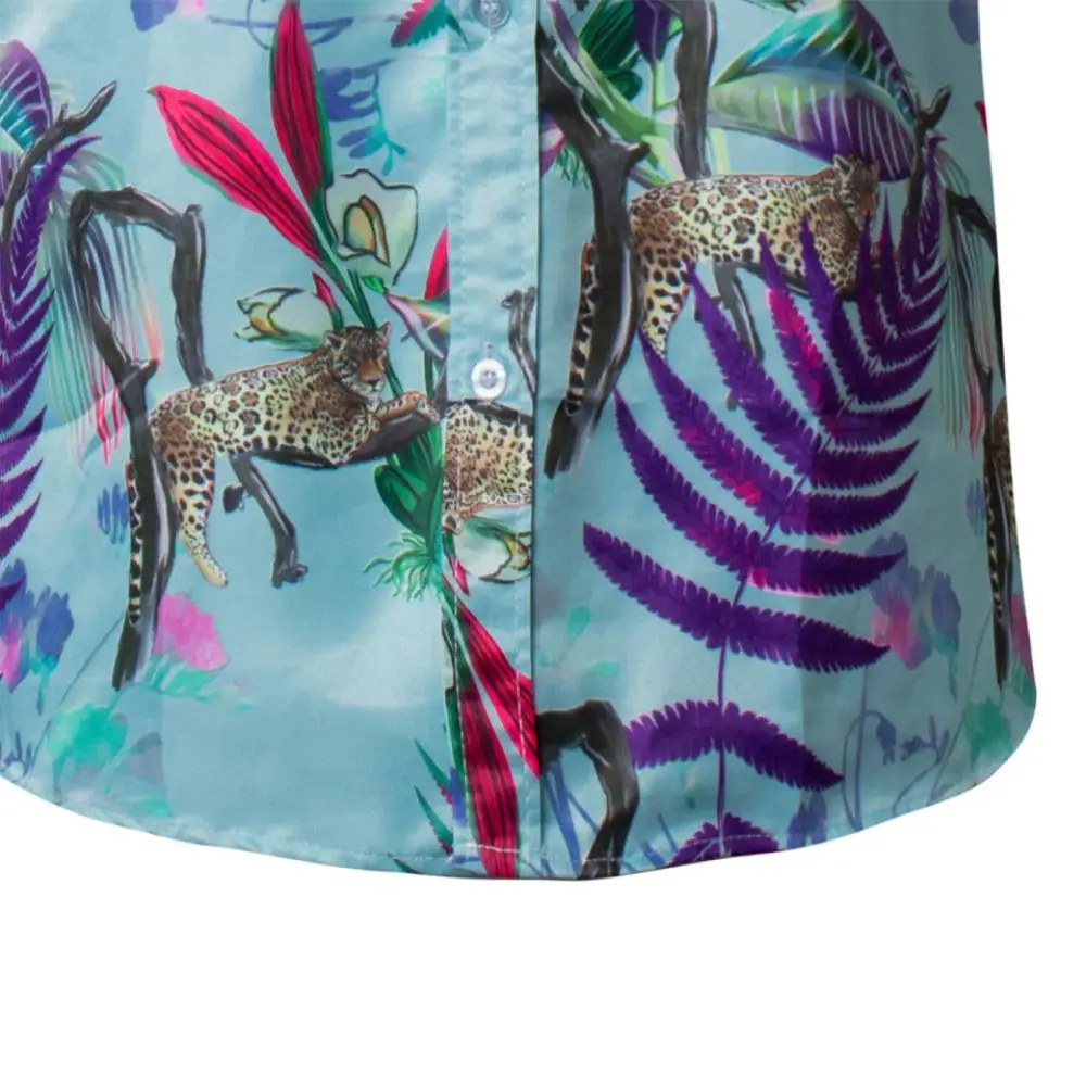 

Spring and Summer Shirt Fashion Couple Personal Printed Short-sleeved Beach Tops Holiday Men Male Streetwear Cool Outdoor Pub