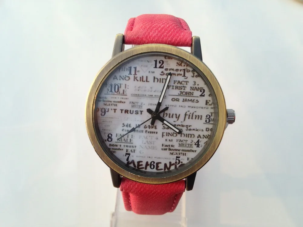 Новые популярные винтажные кварцевые часы для мужчин и женщин бронзовый цвет PU