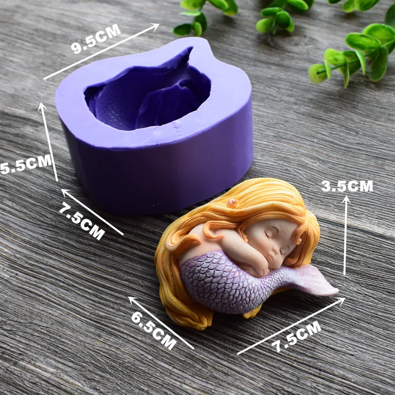 Silicone 3D Mermaid Cake Decoration Handmade Soap Ccandle Aaroma Stone Mold Tools SQ17208 | Дом и сад