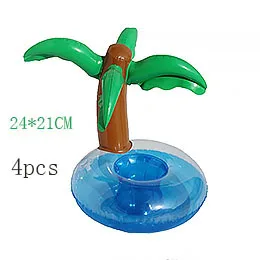 Coconut Tree Единорог надувной фламинго напиток Пивной держатель летний бассейн вечерние поплавок аксессуары дети взрослые игрушки для ванной пончик плавательный кольцо - Цвет: Coconut Tree
