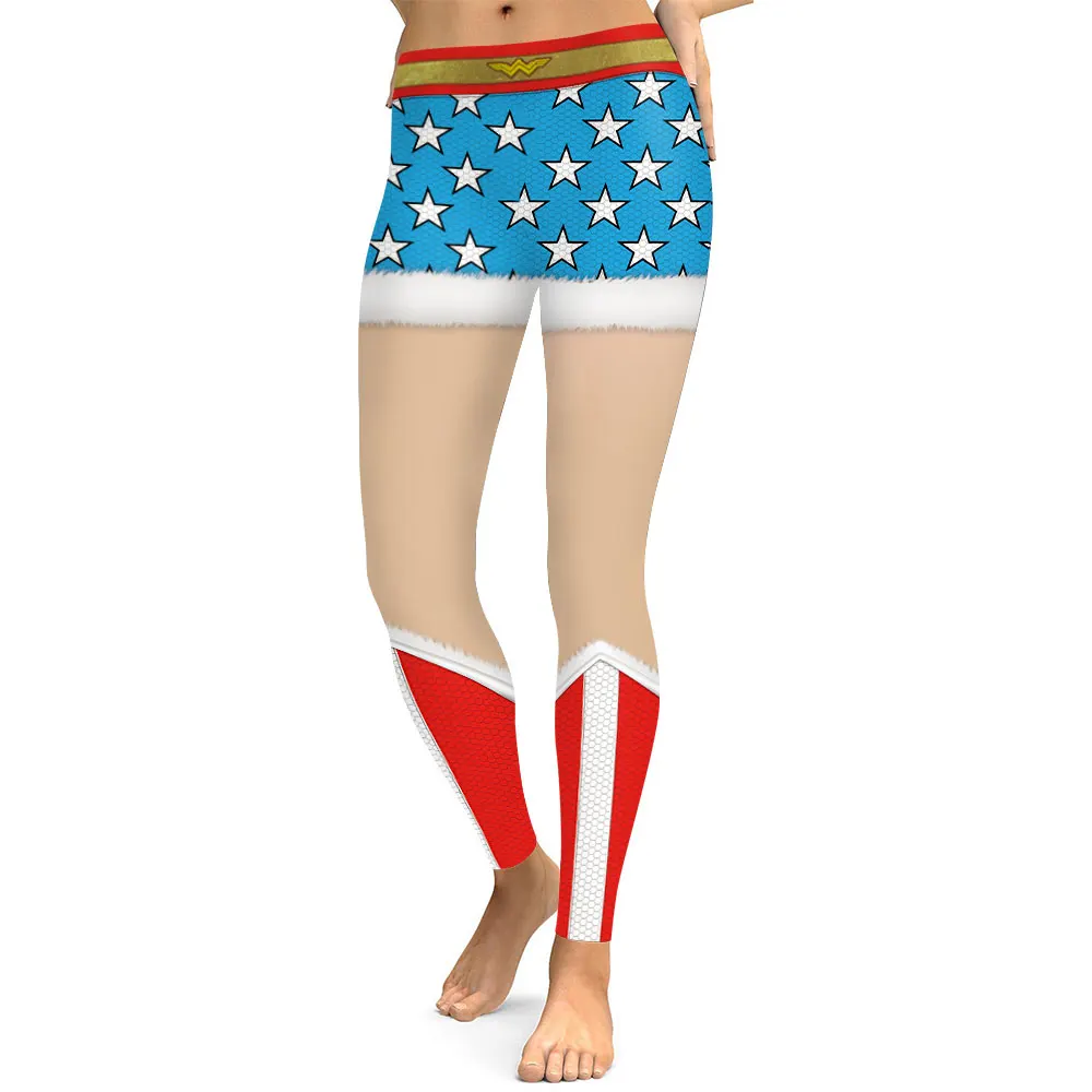

Jessingshow Sexy Women Leggings 3D Stars Printed Fitness Christmas Leggings Wonder Women Jeggings Bodybuliding Pants Trousers