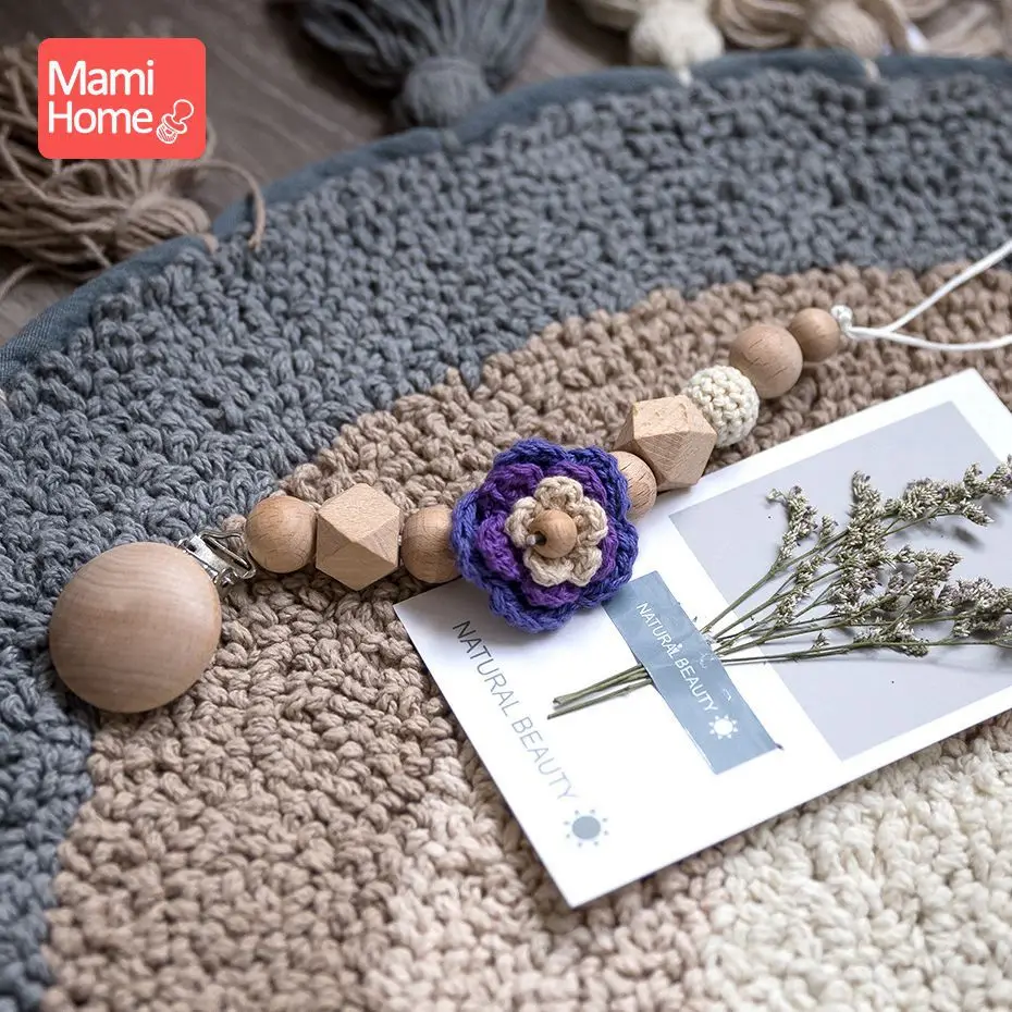 Purple Mamihome 1 шт. 4-6 месяцев соска цепь укрепляющая зуб тренировка еда класс Деревянный Прорезыватель Безопасный и натуральный дерево Прорезыватель ребенка - Цвет: Purple