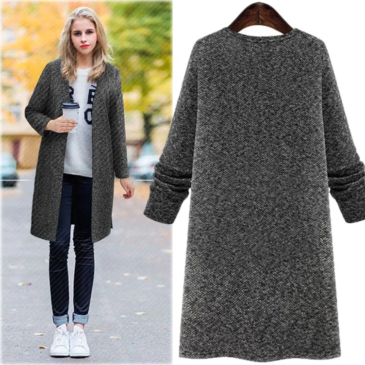 Женский трикотажный кардиган с длинным рукавом и треугольным вырезом черное