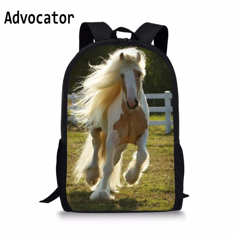 ADVOCATOR 3D Crazy Horse Printing Students Book Bag Men Schoolbag Animals School Bags for Teenage Boys Girls Children Kids