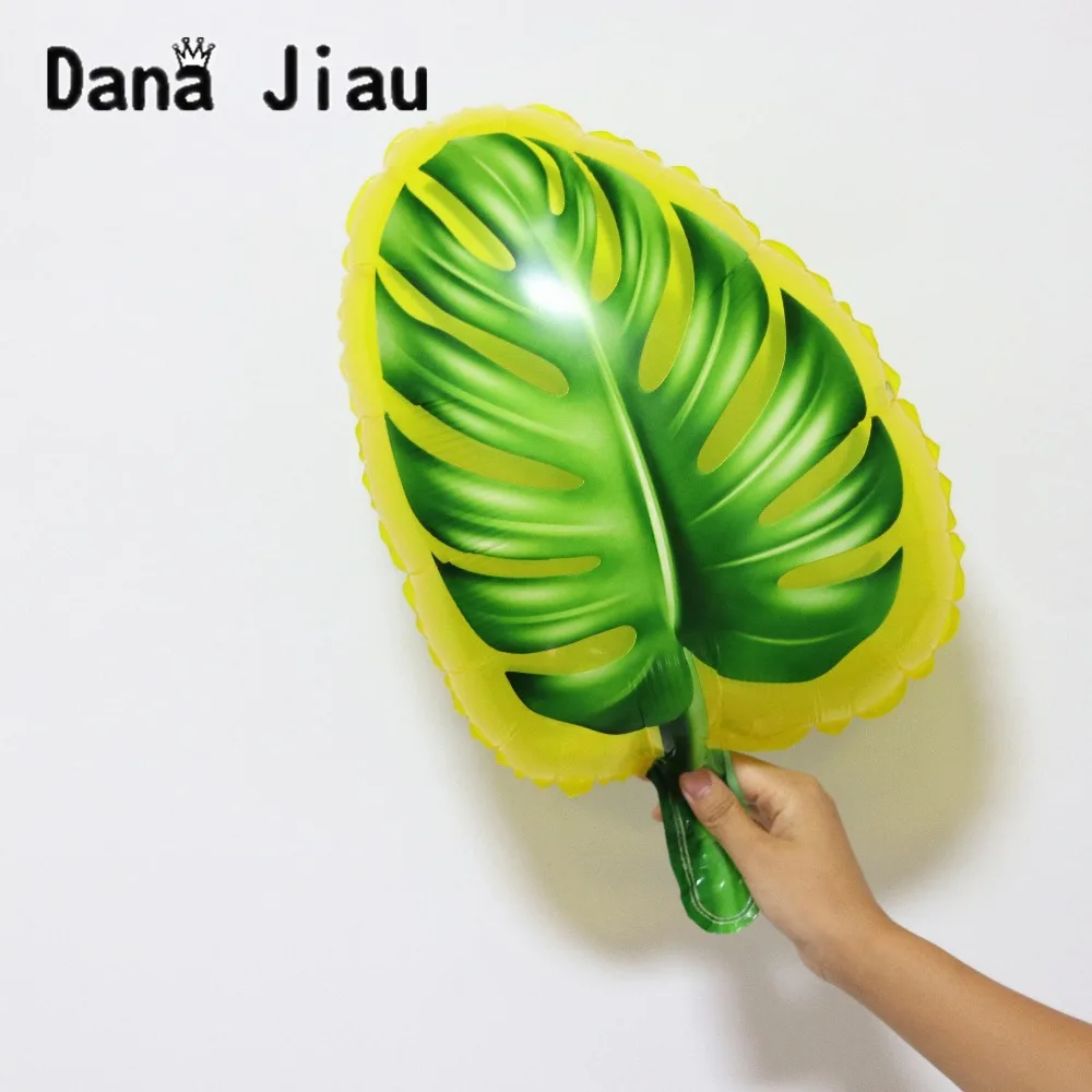 DanaJiau зеленый желтый лист Monstera День рождения украшение фольги воздушный шар лес