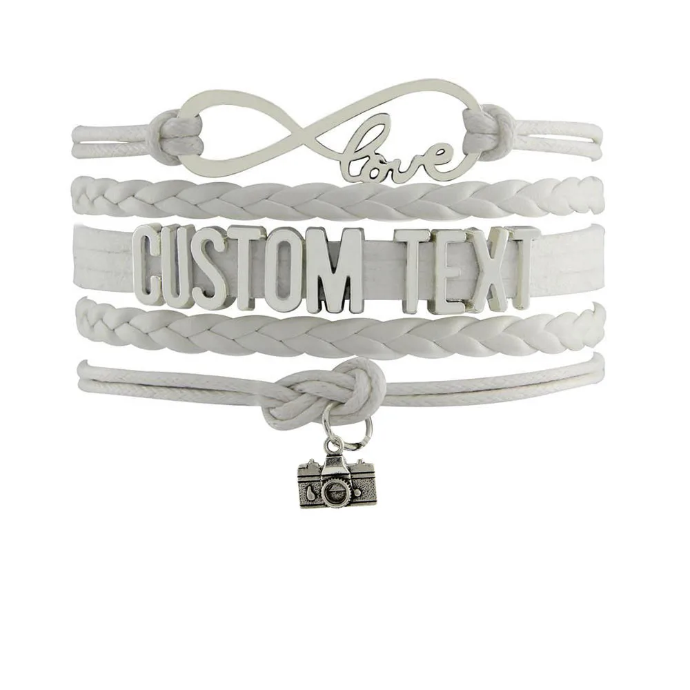 Новые модные ювелирные изделия Бесконечность браслет на заказ цвет текста