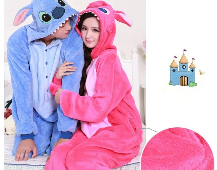 Япония Аниме животных синий/розовый Ститч Onesie взрослых унисекс Cos костюм жирафа