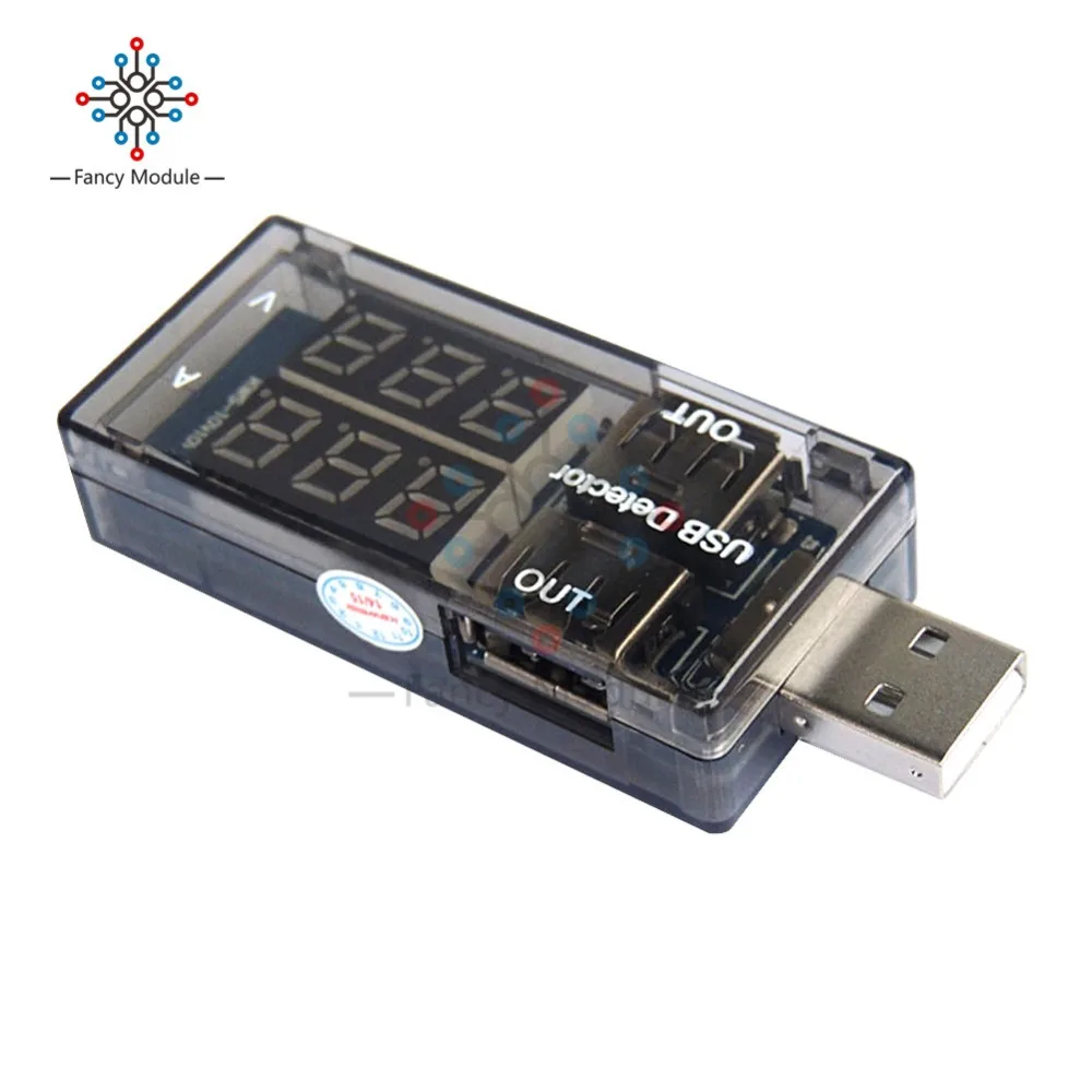 USB de corriente de voltaje de carga de Detector de potencia móvil actual amperímetro del voltímetro de cargador USB de voltaje de doble fila muestra Metro