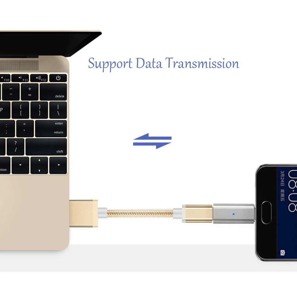 Для освещения до 3,5 мм магнитный USB Micro Female to type C Micro Мужской соединитель конвертер USB-C Android Магнитный телефонный адаптер