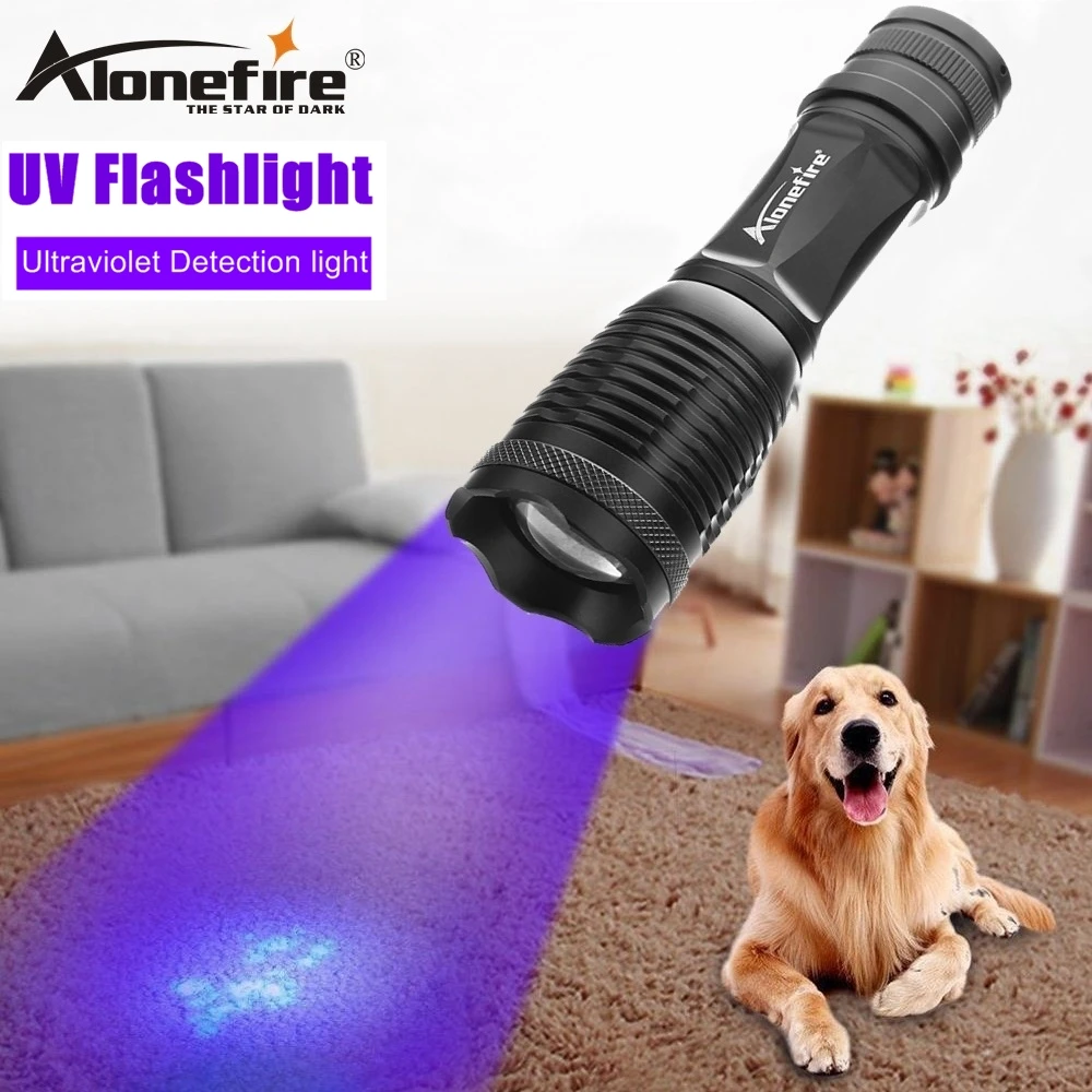 AloneFire High power Zoom UV светильник до вспышка 395nm с защитой от повреждений в пути Кошка