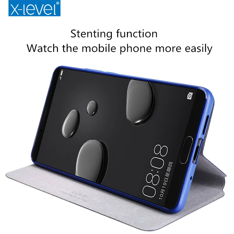 X Level Роскошный ультра тонкий кожаный флип чехол для телефона HUAWEI mate 10 Полная