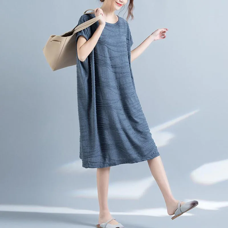 Свободное женское летнее платье большого размера 2018 Новое повседневное