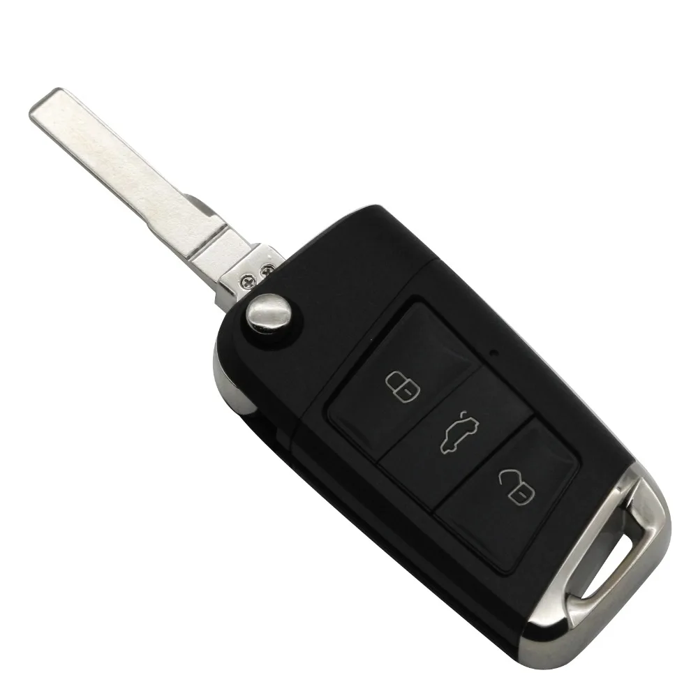 Jingyuqin 3 кнопки модификации флип чехол для автомобильного ключа Volkswagen VW Golf 7 Jetta Passat