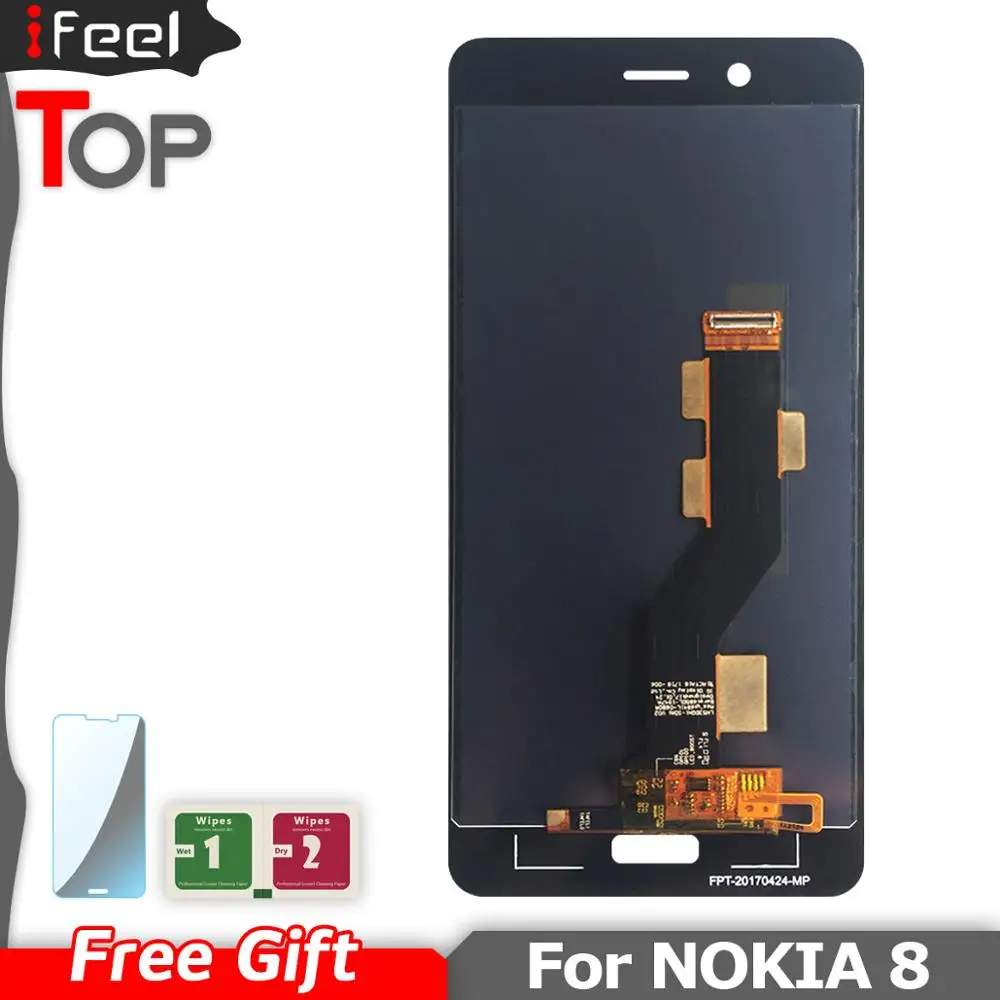 Для Nokia 8 ЖК-дисплей с сенсорным экраном дигитайзер в сборе для LCD черный |