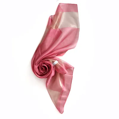 Deep Pink CoolCheer новые шелковые шарфы элегантные шелковые женские шарфы сшитые золотые шелковые шарфы длинная мягкая шаль шарф из органзы - Цвет: Deep Pink