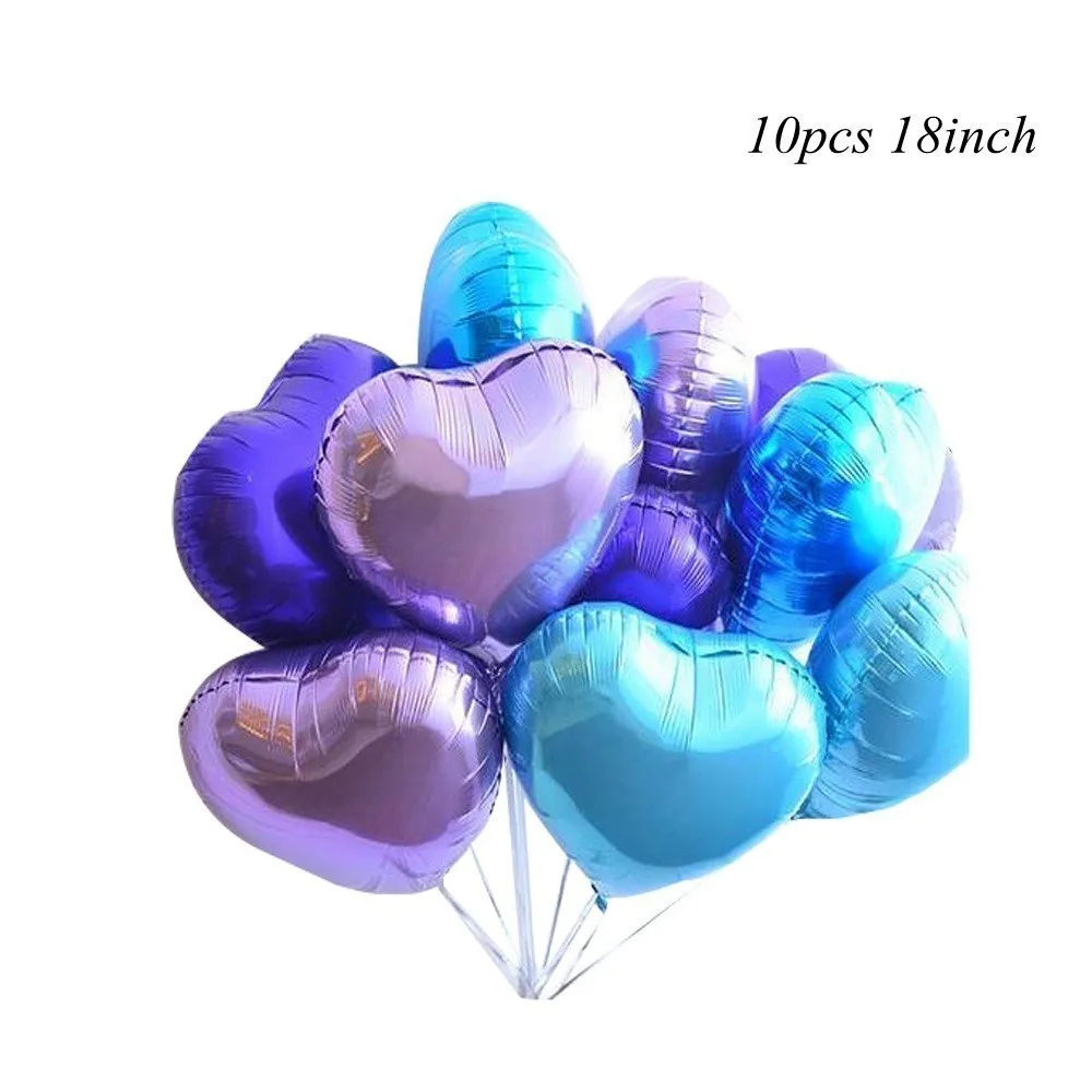 2 color purple 1blue 1 Набор серия "Русалка" воздушные шары с конфетти/баннер Русалка гелиевые шары детский подарок День Рождения украшения детский душ принадлежности - Цвет: 2 color purple 1blue