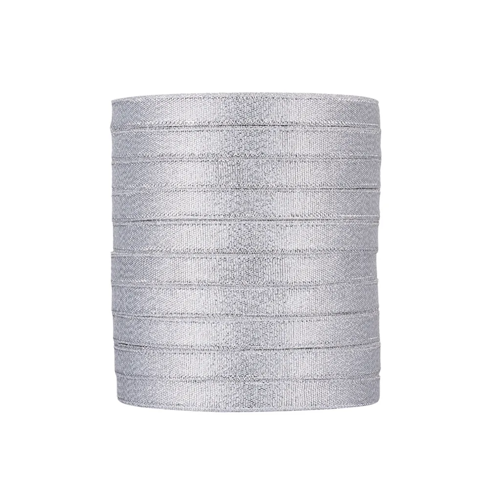 10 Rolls/group 3/8"(10mm) Silver Golden Double Sided Sparkle Ribbon DIY Material for Organza Bow 25yards/roll 250yards/group | Украшения