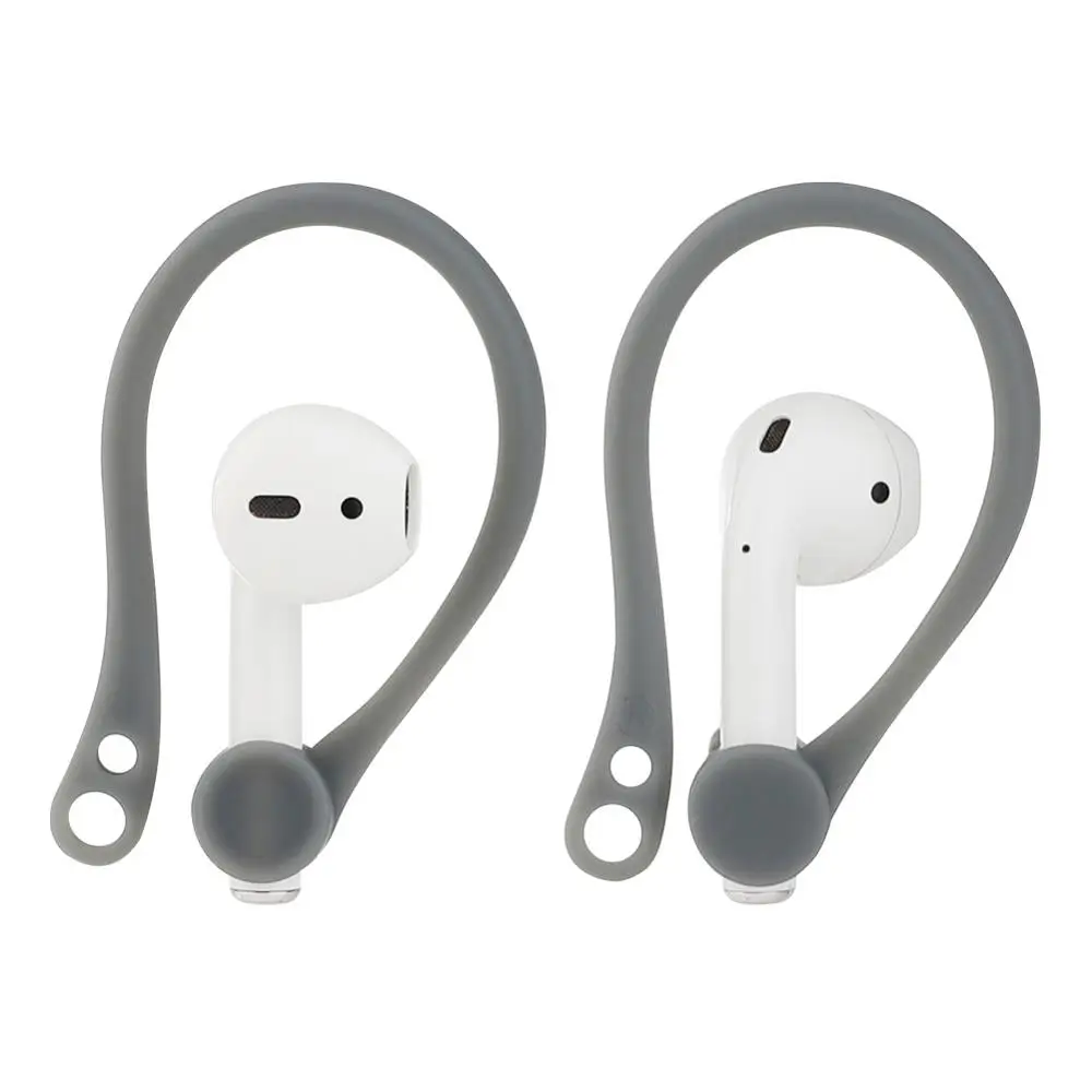 Защитный держатель для Apple Airpods Hook безопасная фиксация беспроводных наушников Силиконовый Чехол air pods аксессуар Спорт анти-потеря Заушник - Цвет: High quality Grey