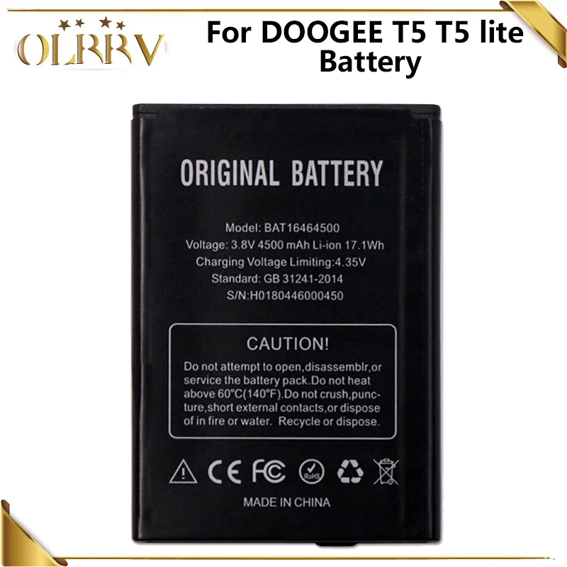 Аккумулятор 4500 мАч BAT16464500 Для DOOGEE T5 Lite высококачественный мобильный телефон