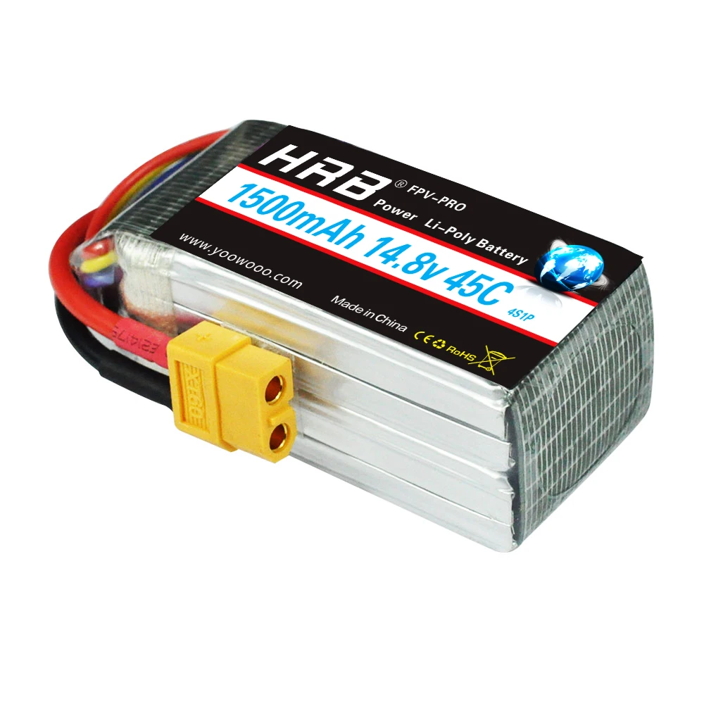 Аккумулятор HRB Lipo 2S 3S 4S 5S 6S 7 4 V 11 1 14 8 18 5 22 2 1500 1800mah 2200 50C 100C для гонок квадролет с