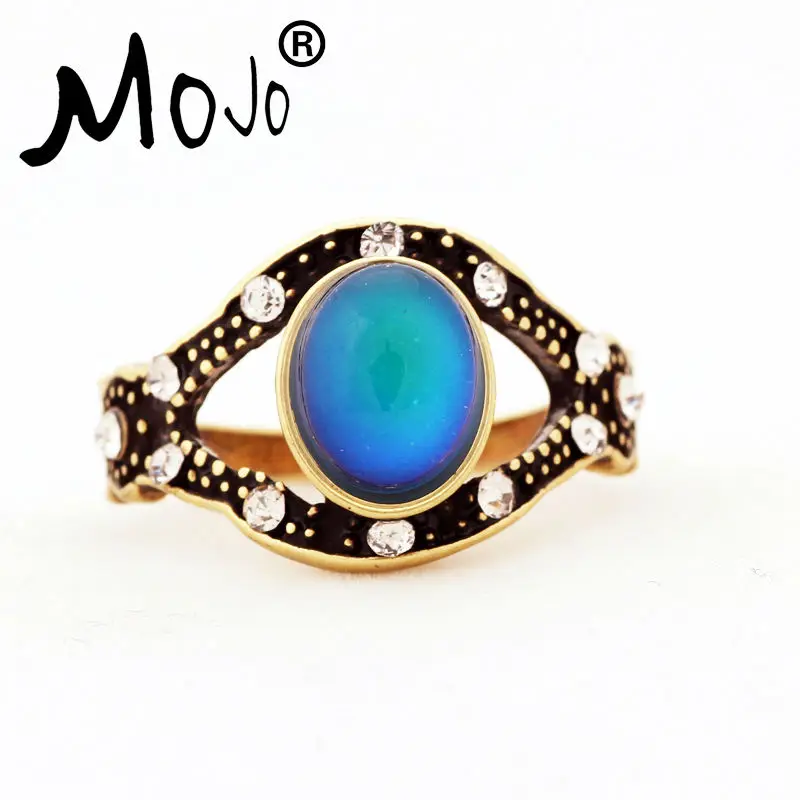 

Mojo Vintage Bohemia Retro Color Change Mood Ring Emotion Feeling Changeable Ring Temperature Control Ring for Women MJ-RG001