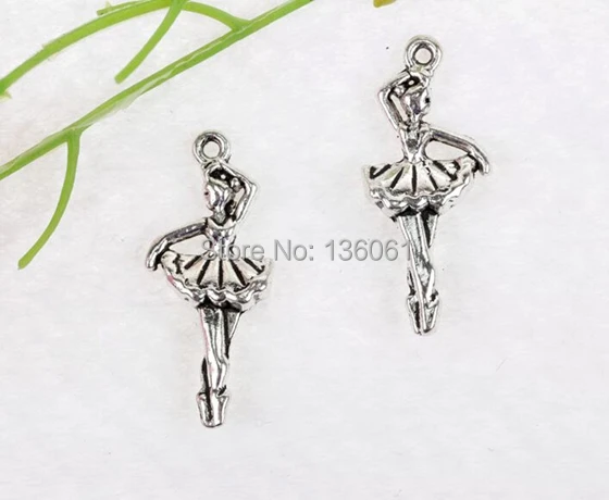 10 шт. винтажные серебряные 3D танцевальные украшения подвески для девочек