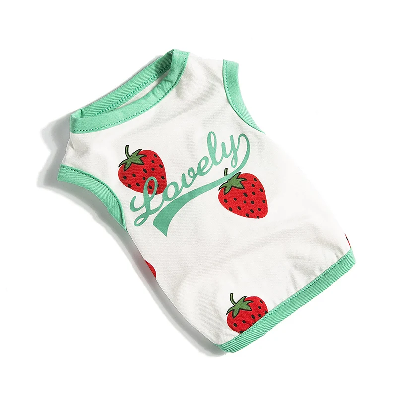 Cute Strawberry Dog Cat Vest Skirt Summer Cooling Pet Tshirt for Small Medium Dogs Cats Chihuahua Shirts Dresses Pets Clothing | Дом и сад