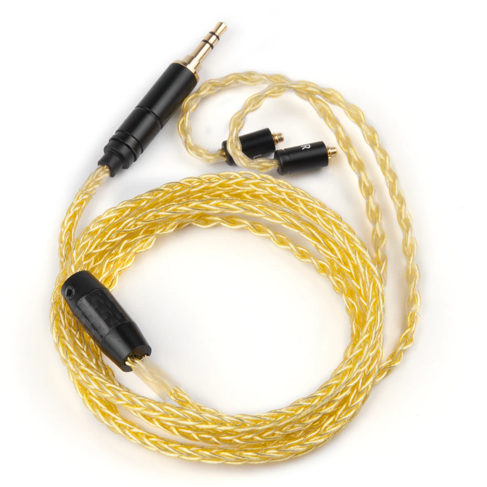 

Ak Hand-Made Pure Gold Plated Cable 8-cores Upgrade Headphone Cable With MMCX Connectors Tin T2/T3 YINYOO HO12/HQ8