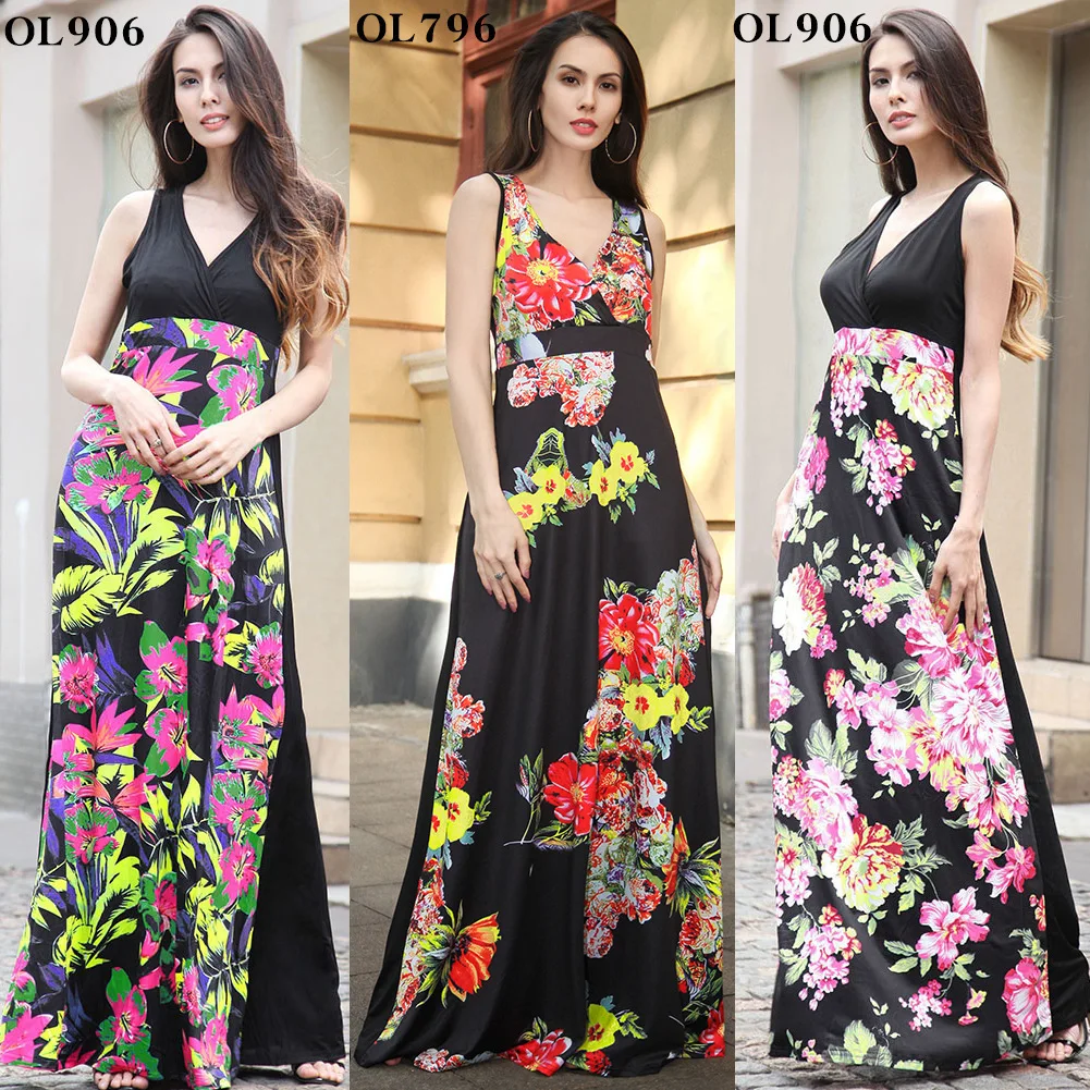 Aizhuner Мода V платье печати Longuette женщина платье|v dress|fashion women dresswomen dress |