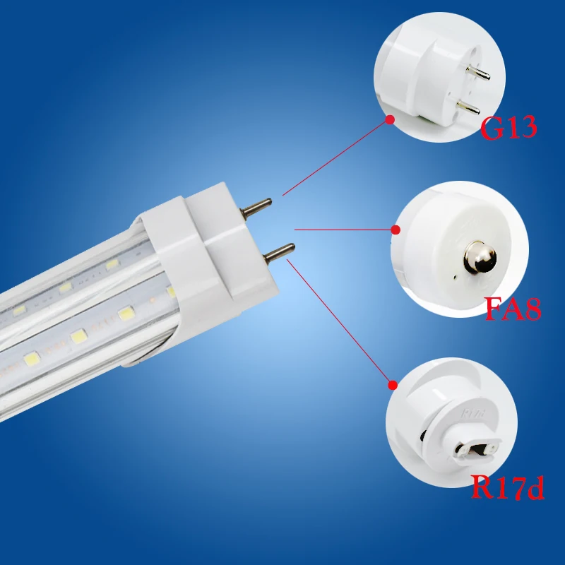 

Toika 50pcs 40W 50W 1200MM 4ft T8 v-shaped LED Tube Light G13/FA8/ R17d 1.2m T8 G13 FA8 R17d High brightness 270degree 85-277v